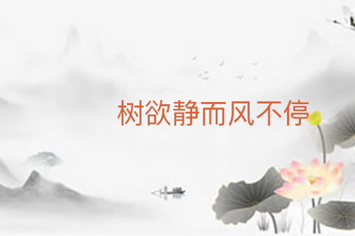 树欲静而风不停