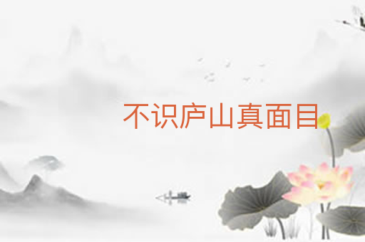 不识庐山真面目