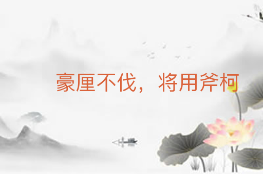 豪厘不伐,将用斧柯