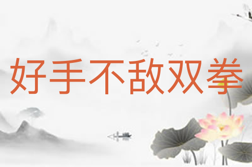 好手不敌双拳