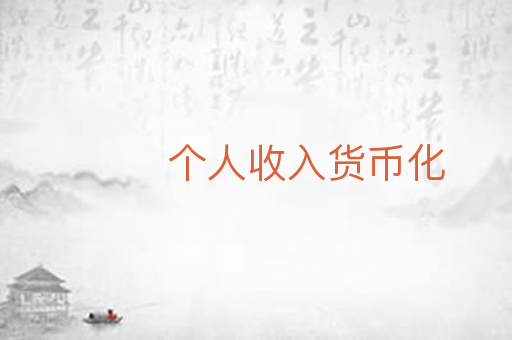 个人收入货币化