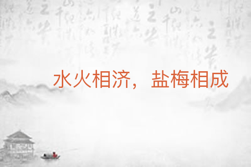 水火相济，盐梅相成