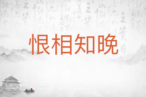恨相知晚