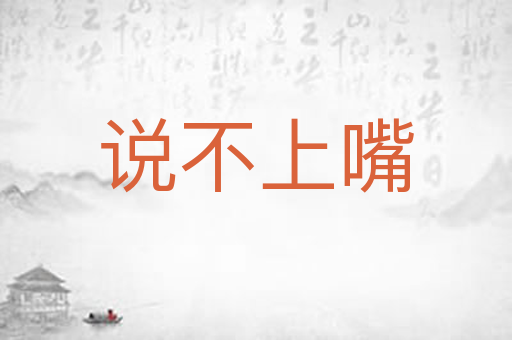 说不上嘴