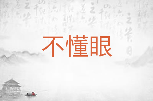 不懂眼