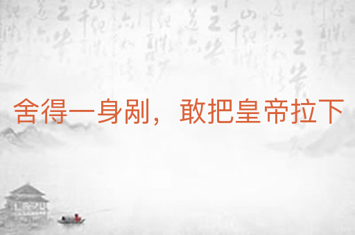 舍得一身剐,敢把皇帝拉下