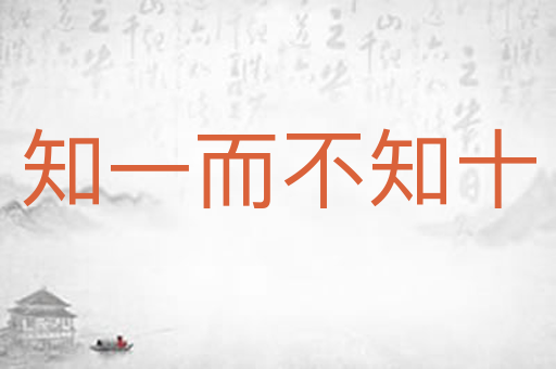 知一而不知十