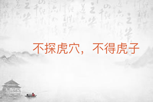 不探虎穴，不得虎子