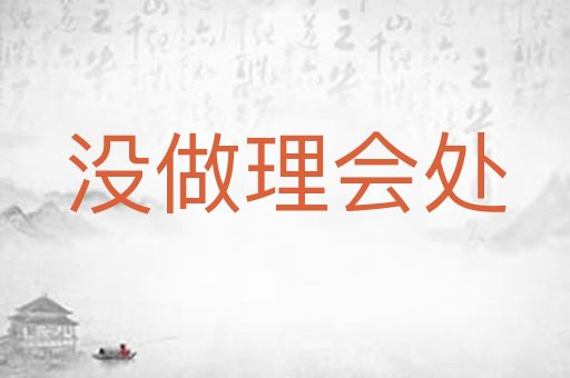 没做理会处