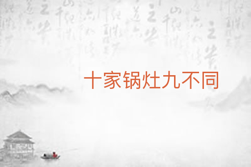 十家锅灶九不同