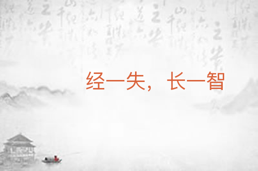 经一失,长一智
